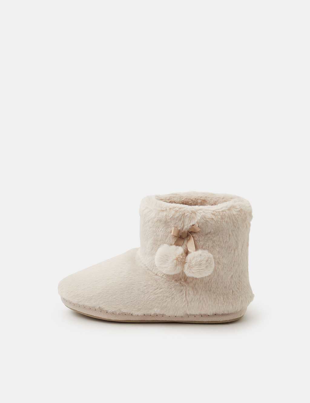 ACCESSORIZE Pom Pom Slipper Boots Cream