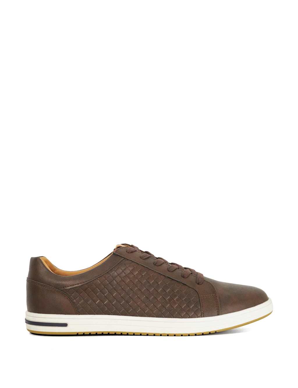 Dune London Woven Lace Up Trainers Brown