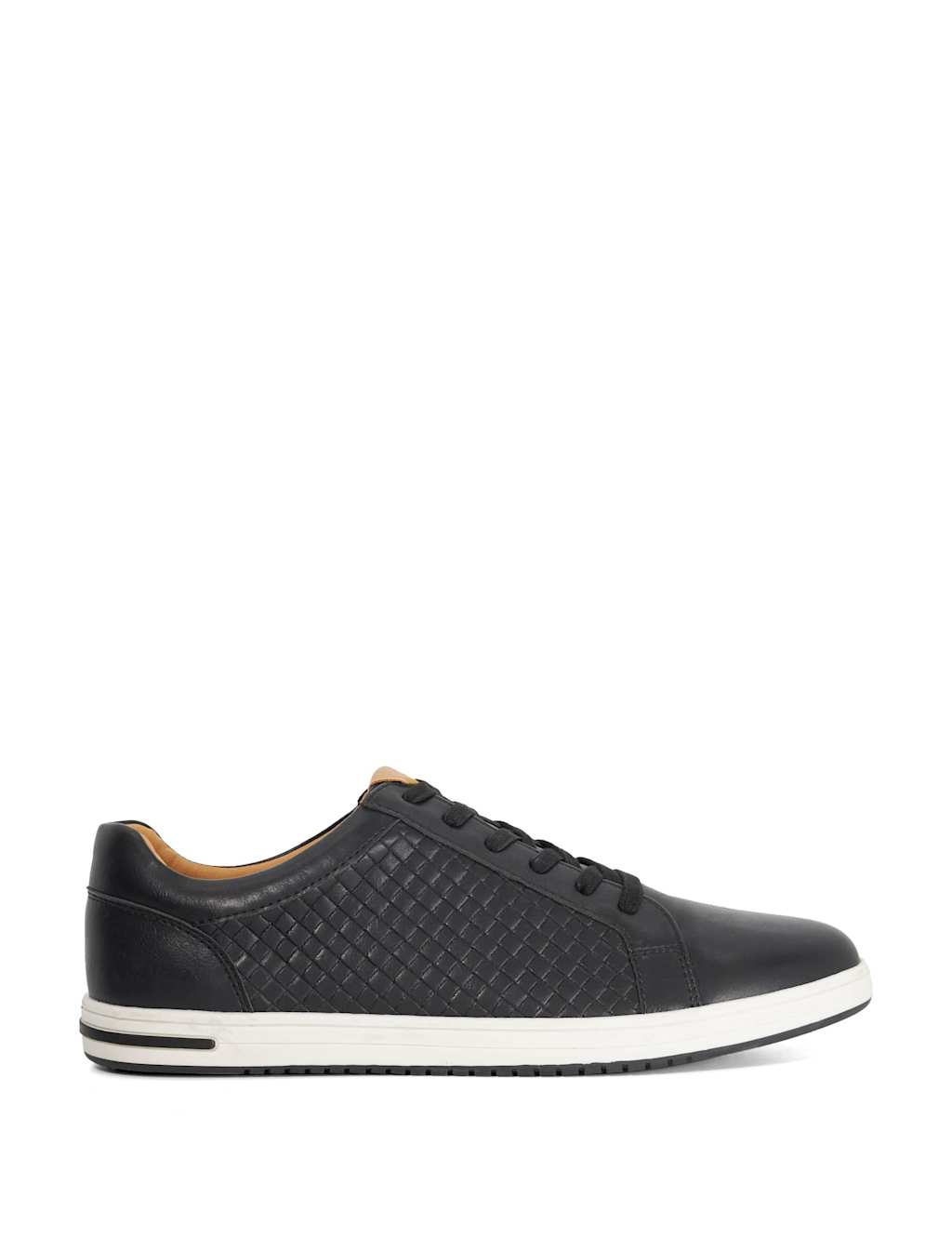 Dune London Woven Lace Up Trainers Black