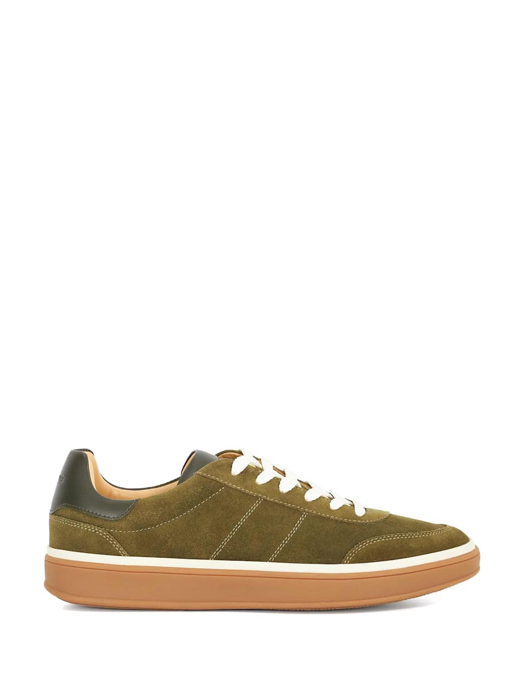 Dune London Suede Lace Up Trainers Green