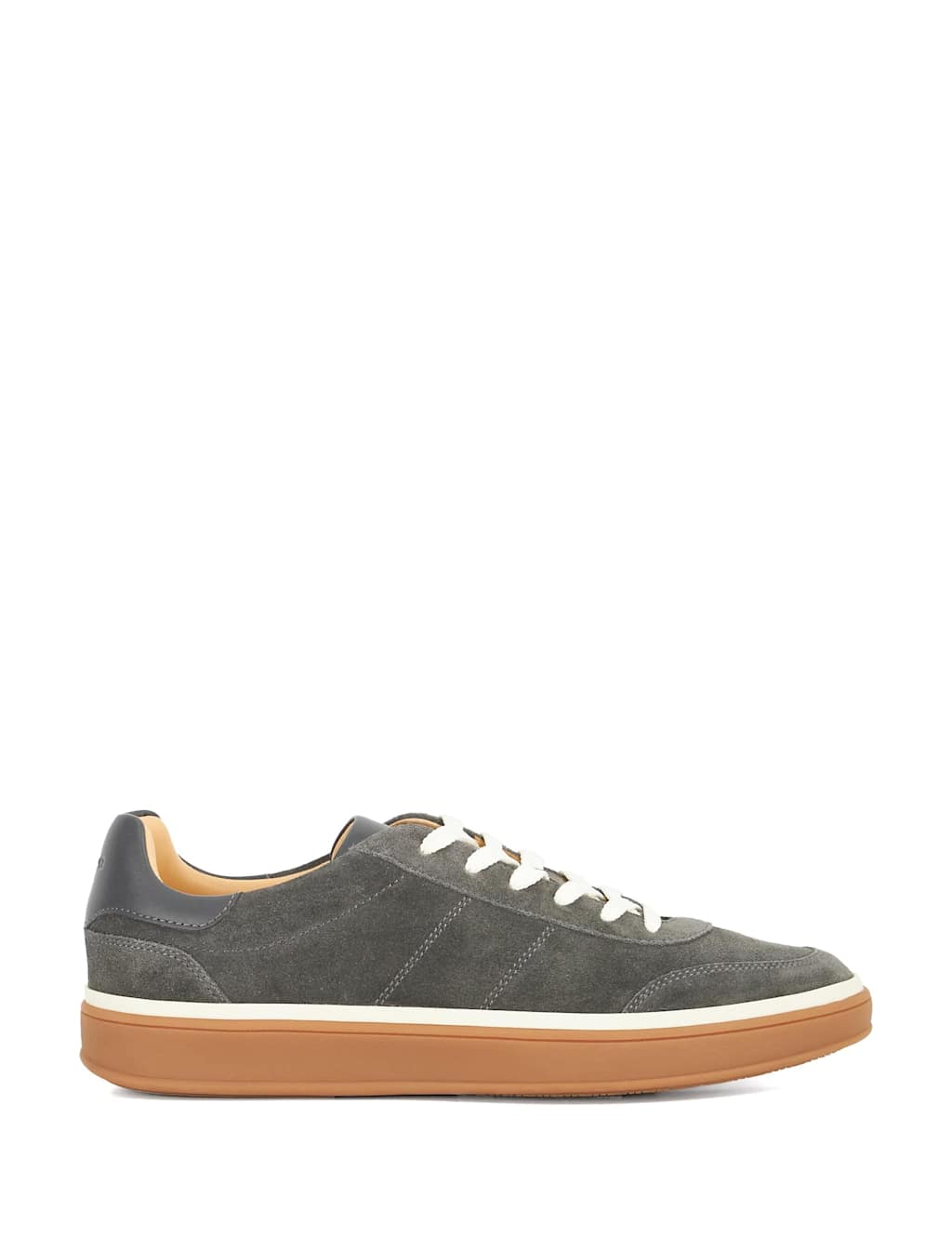 Dune London Suede Lace Up Trainers Grey