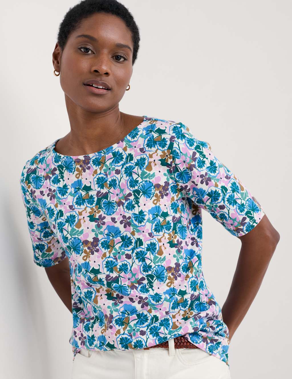 Pure Cotton Floral T-Shirt