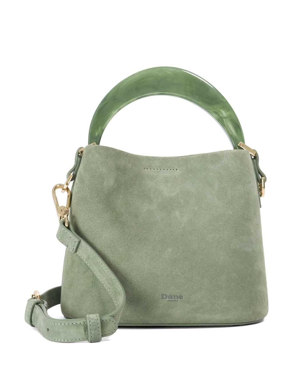 Dune London Women's Leather Moulded Handle Grab Bag - Sage - Available at M&S