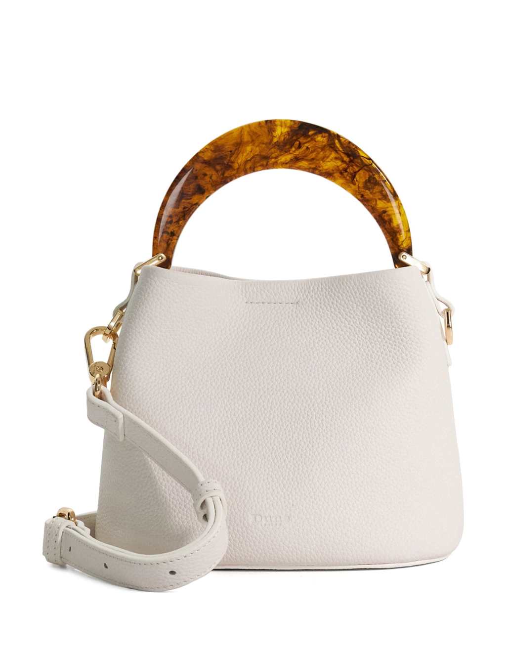 Dune London Women's Leather Moulded Handle Grab Bag - White - Available at M&S