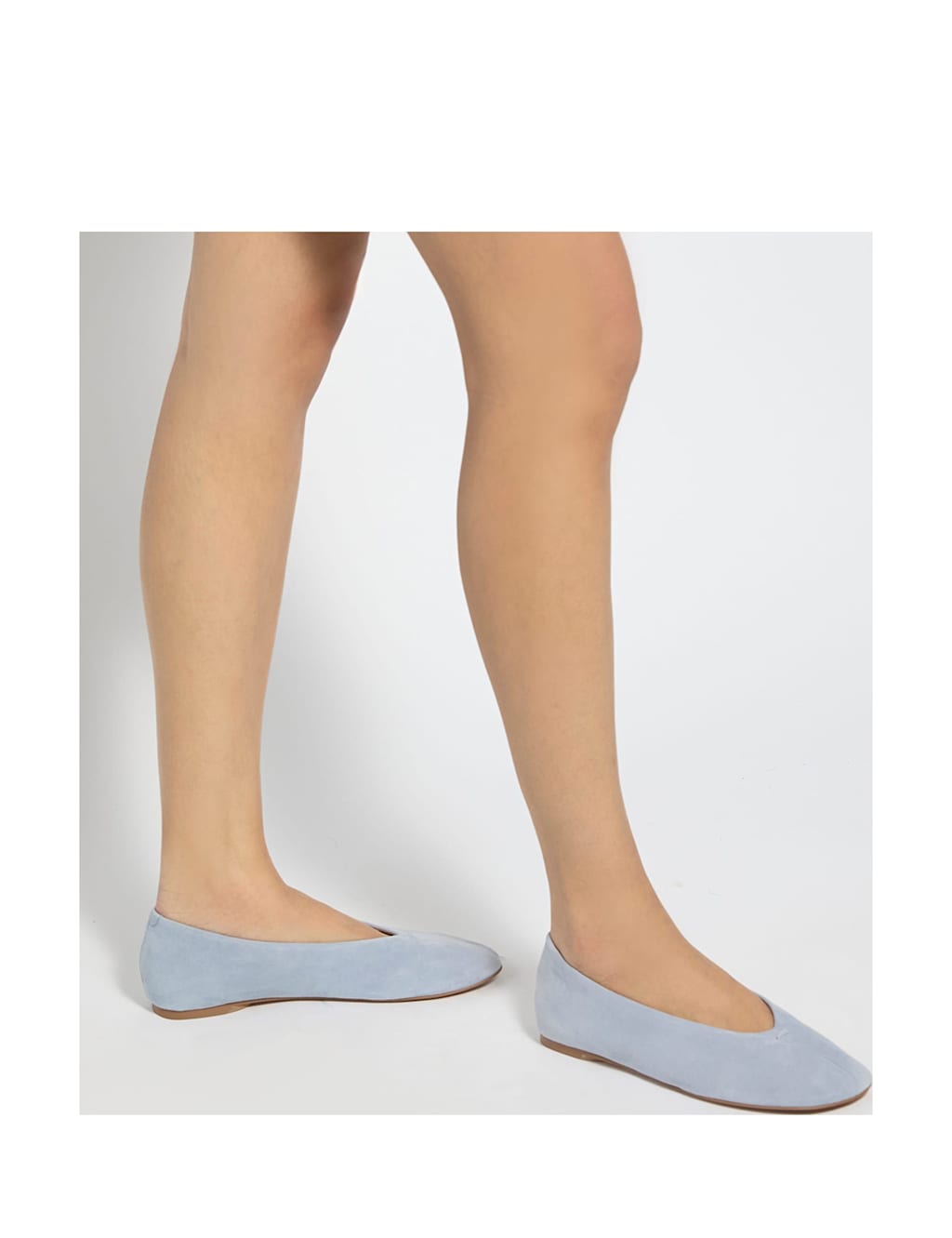 Dune London Women's Leather Flat Ballet Pumps - 5 - Blue - Available at M&S