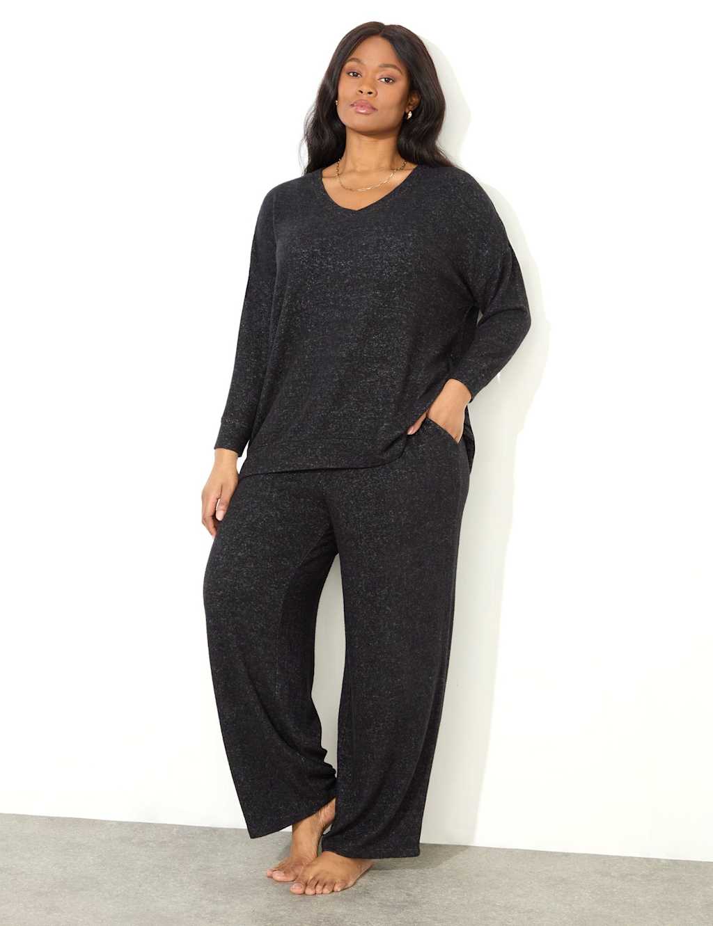 Jersey Elasticated Waist Wide Leg Trousers