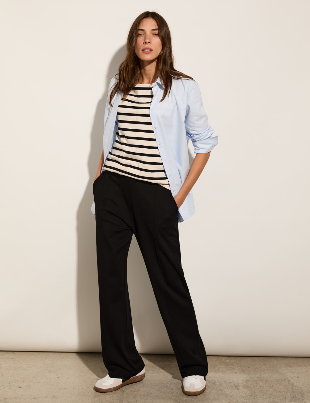 Seam Detail Wide Leg Trousers