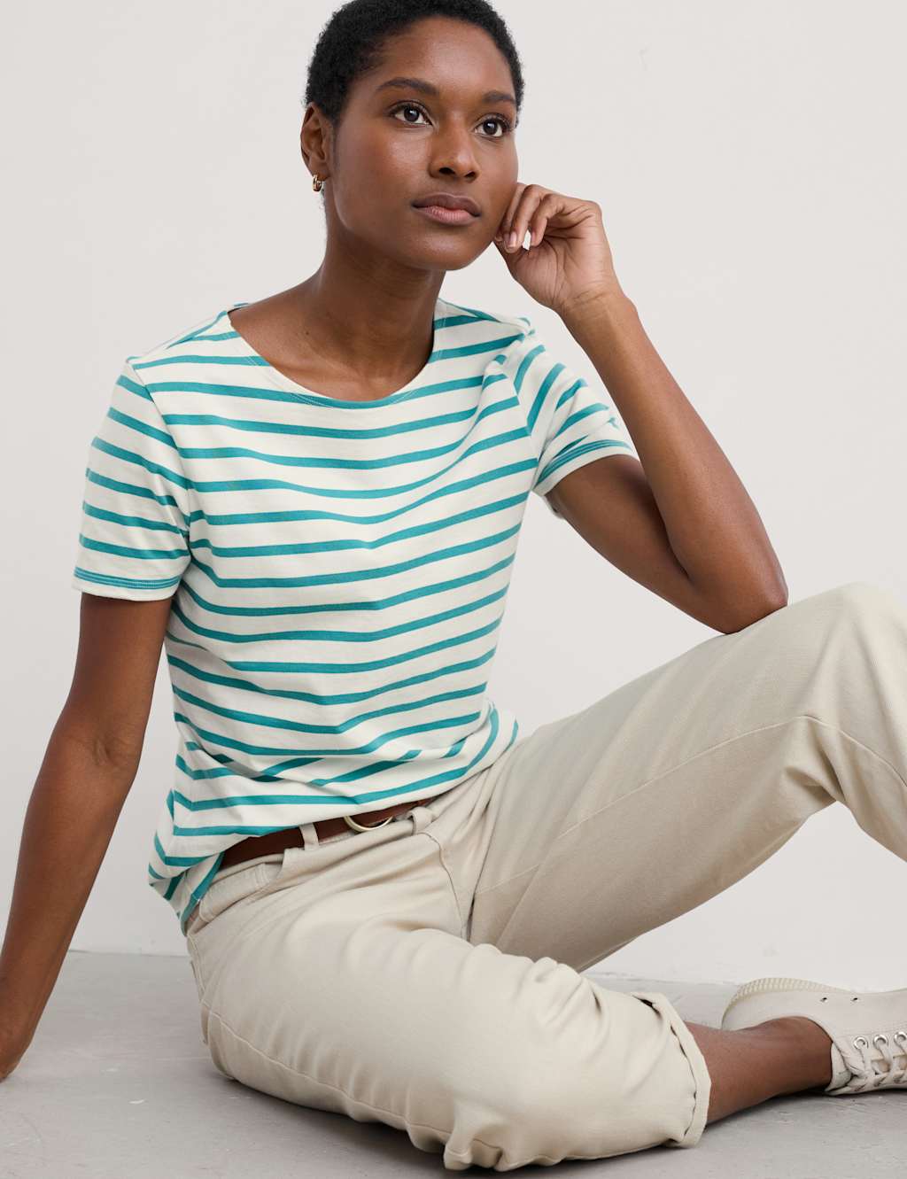 Pure Cotton Striped T-Shirt