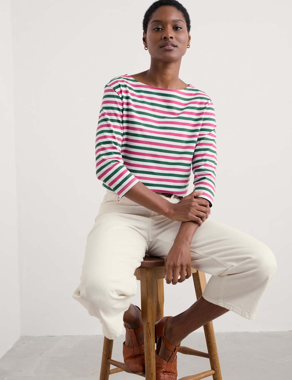 Pure Cotton Striped Top