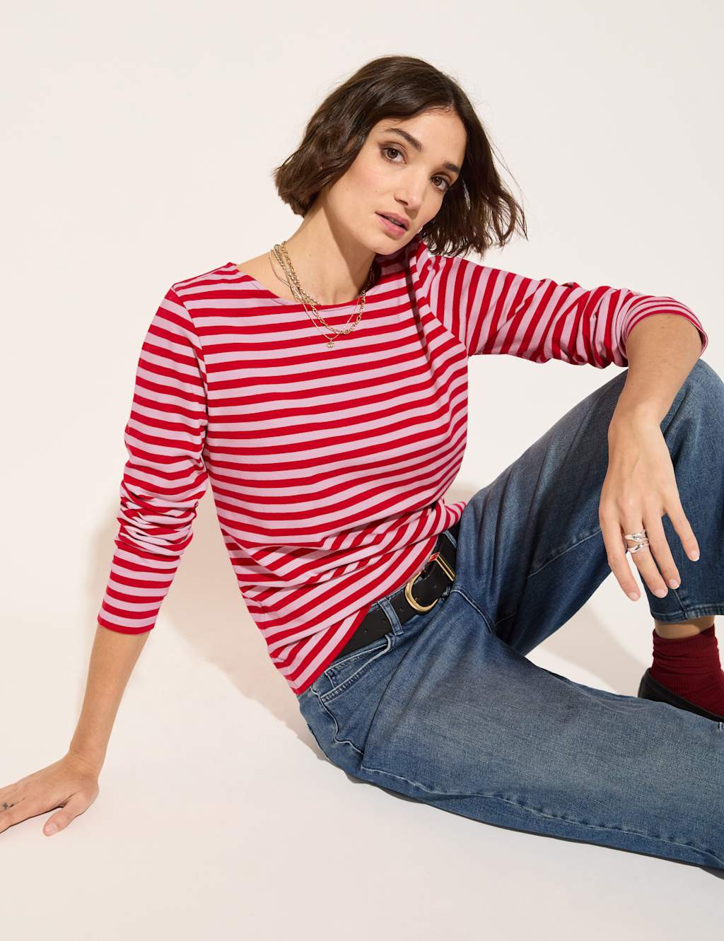 Pure Cotton Striped Top