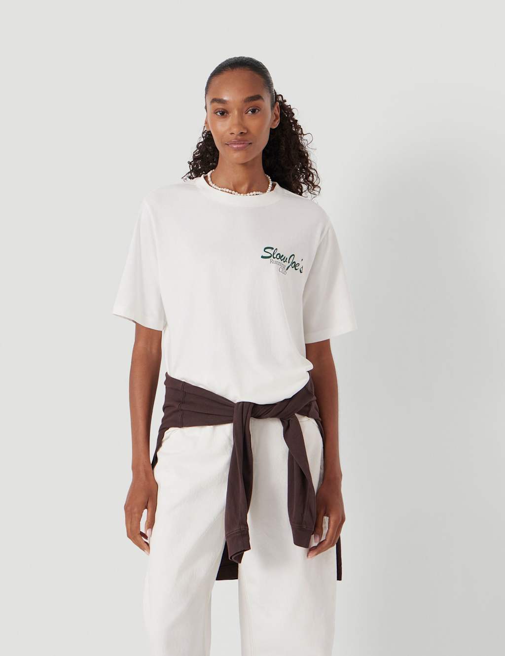 HUSH Pure Cotton Running Club Graphic T-Shirt White Mix