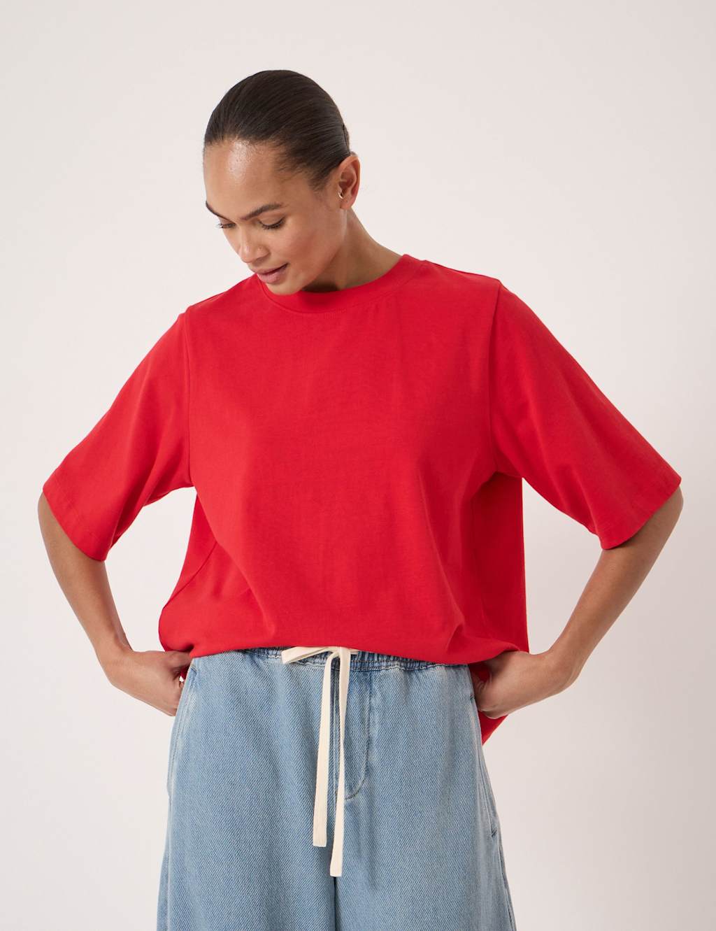 Hush Women's Pure Cotton T-Shirt - XS-S - Bright Red - Available at M&S