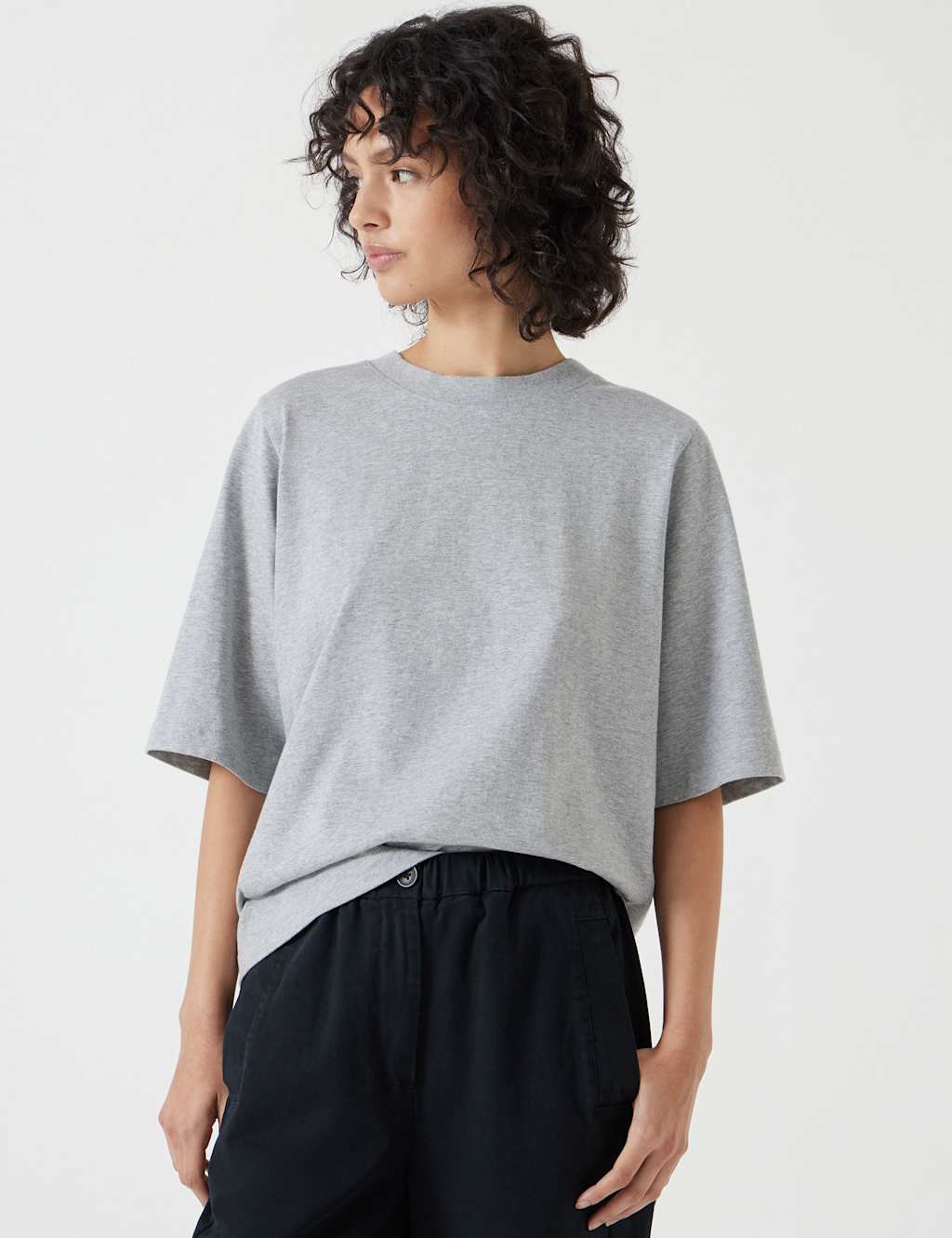 HUSH Pure Cotton T-Shirt Grey Marl