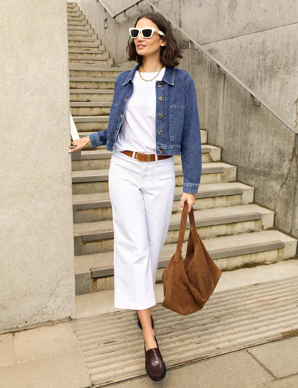 Wide Leg High Waisted Cropped Jeans