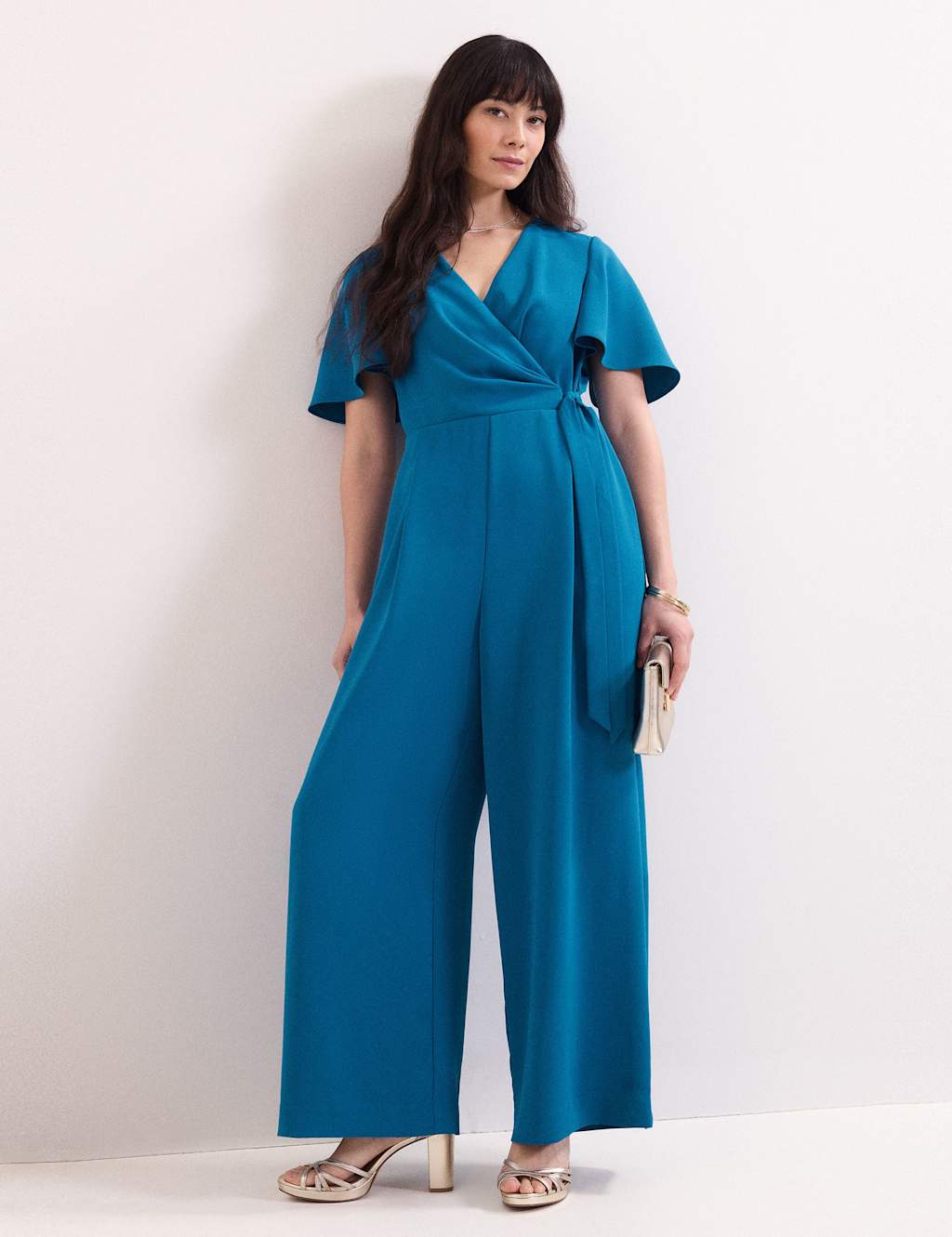 Phase Eight Women's Belted Wide Leg Jumpsuit - 10 - Blue - Available at M&S