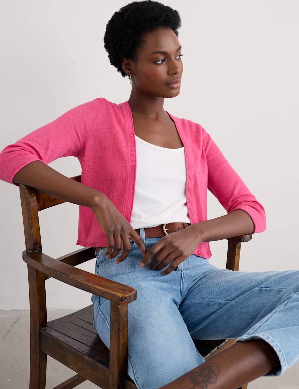 Pure Cotton Edge to Edge Cardigan