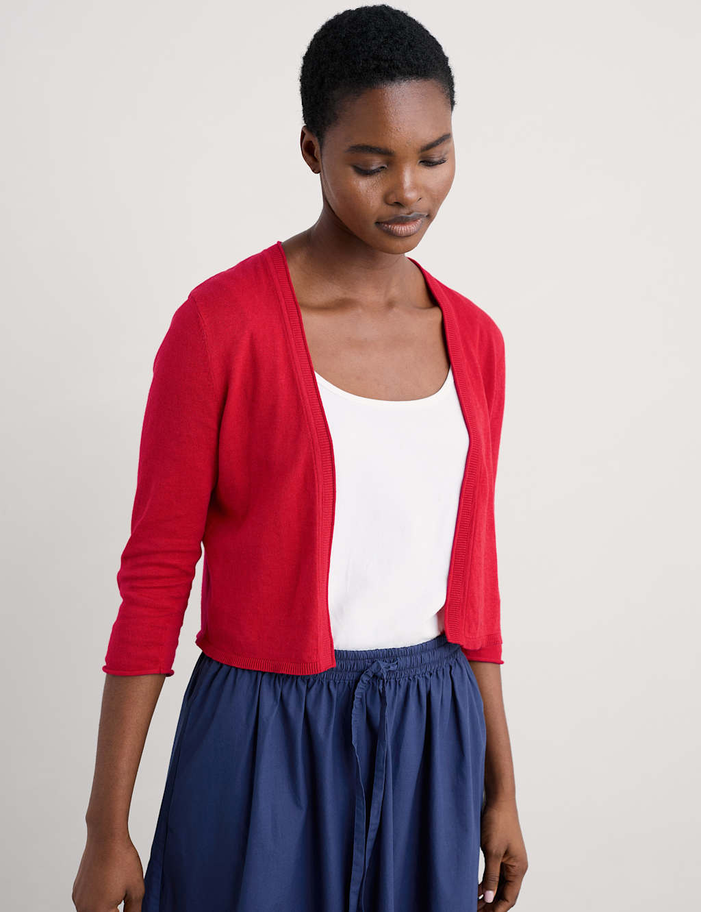 Pure Cotton Edge to Edge Cardigan