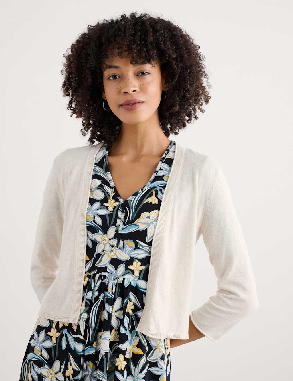 Pure Cotton Edge to Edge Cardigan