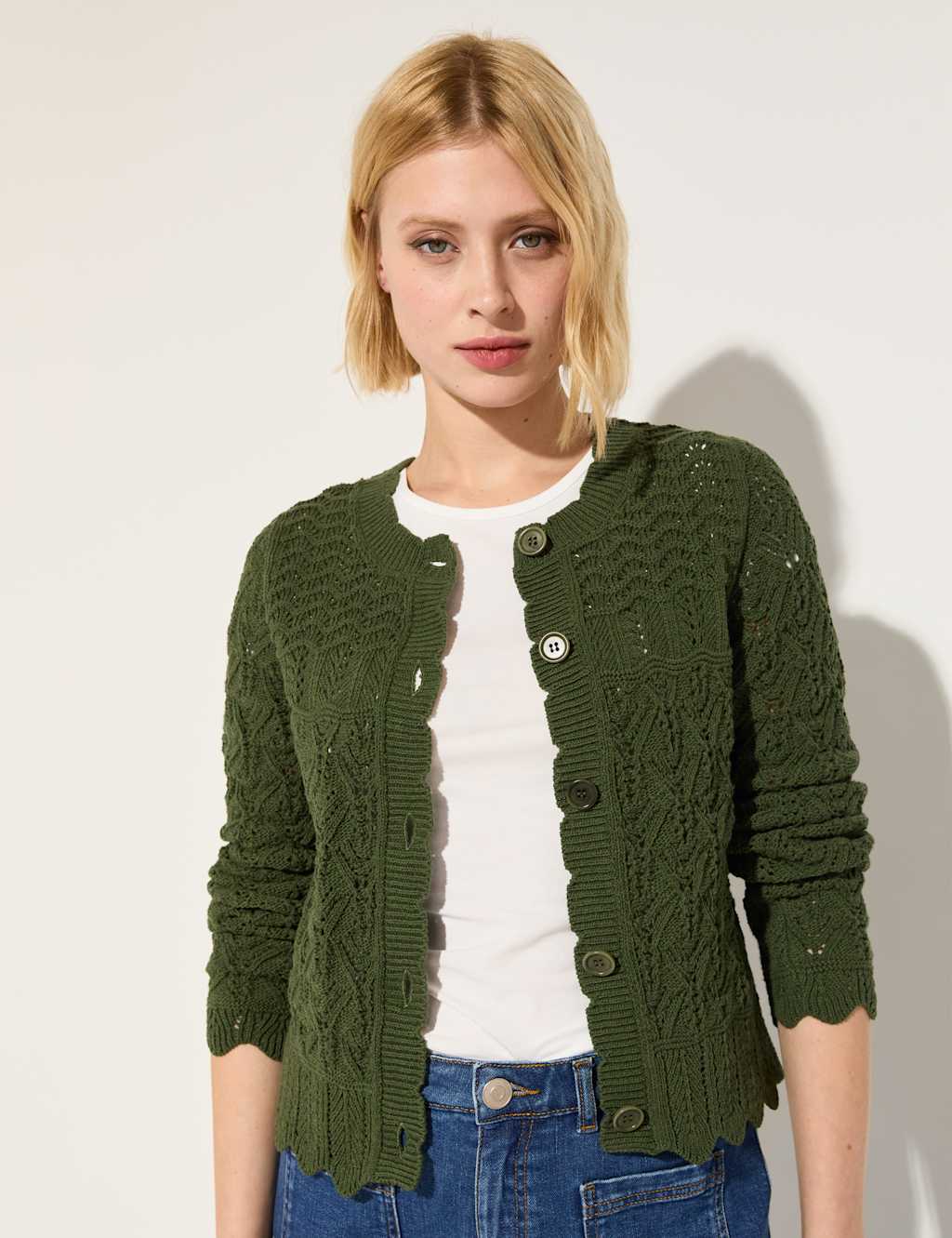 Cotton Rich Textured Cardigan