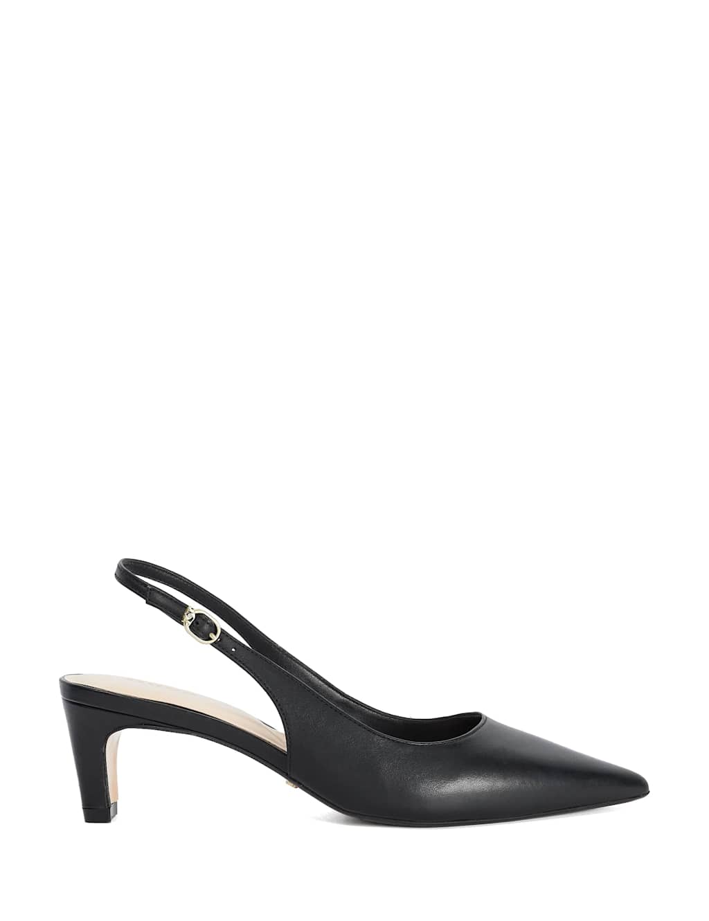 Dune London Women's Leather Pointed Slingback Shoes - 4 - Black - Available at M&S