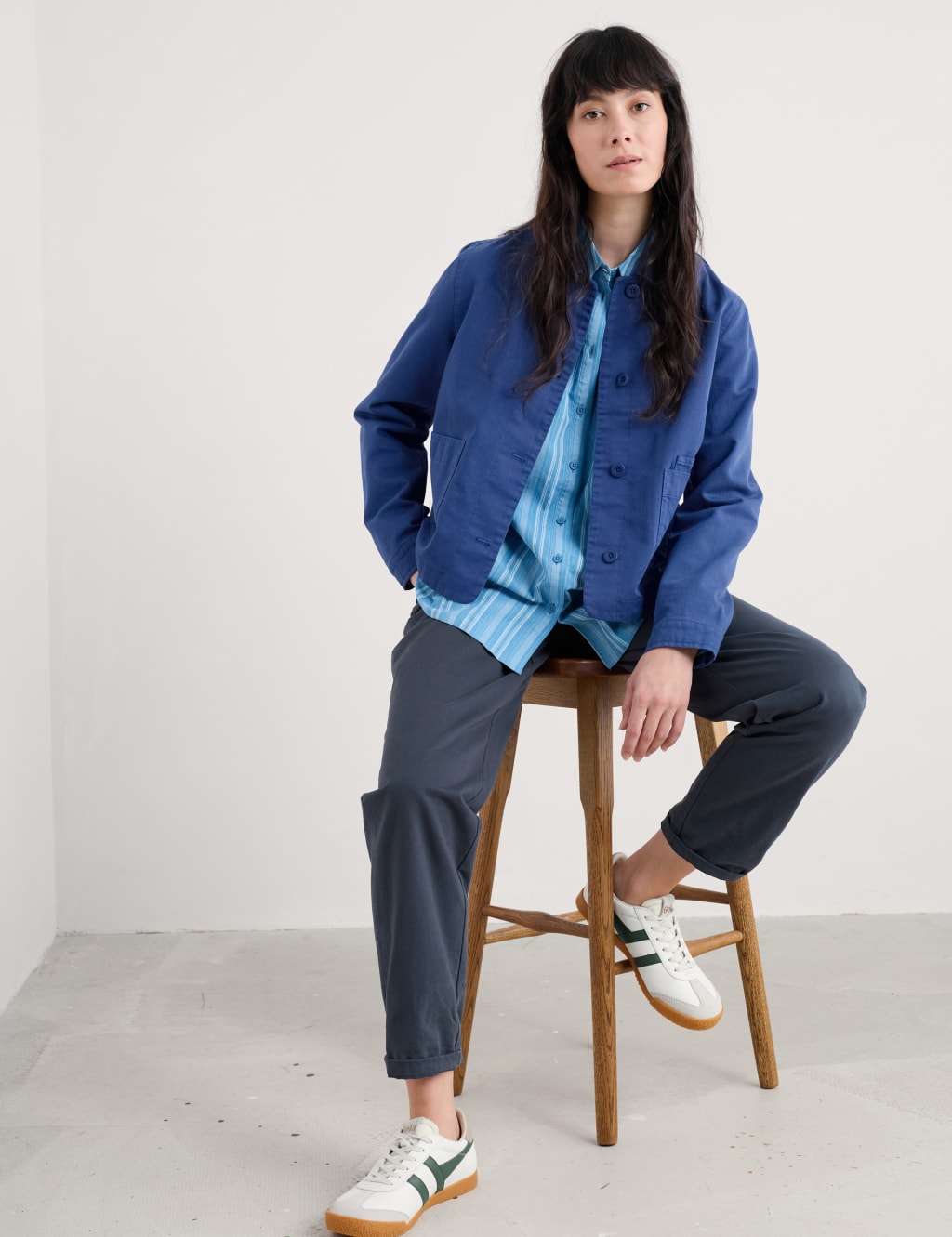 Pure Cotton Collared Jacket