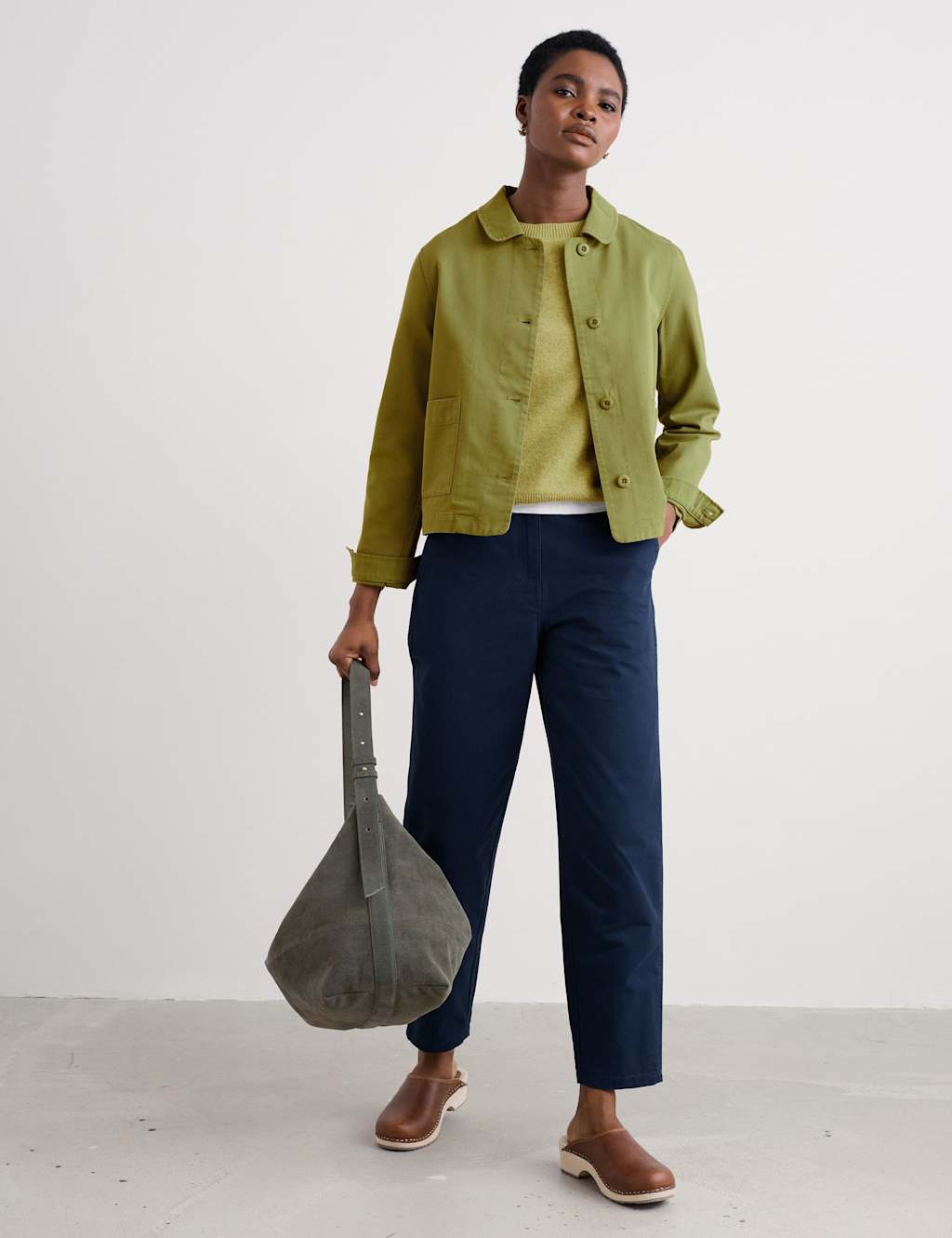 Seasalt Cornwall Pure Cotton Collared Jacket Green