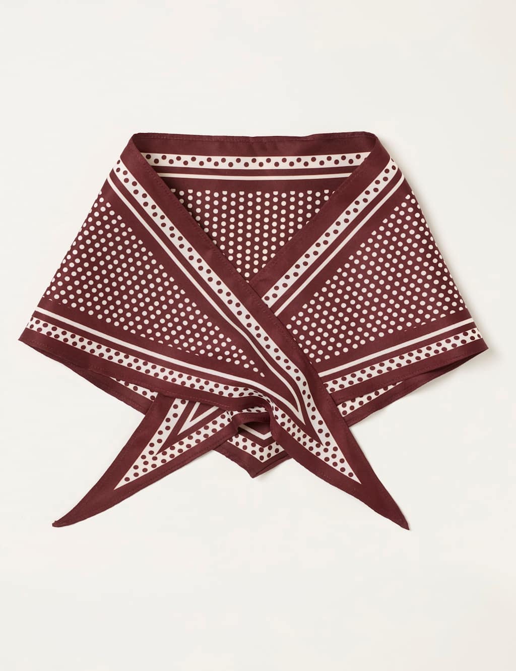 Fatface Women's Satin Polka Dot Triangle Scarf - Burgundy Mix - Available at M&S