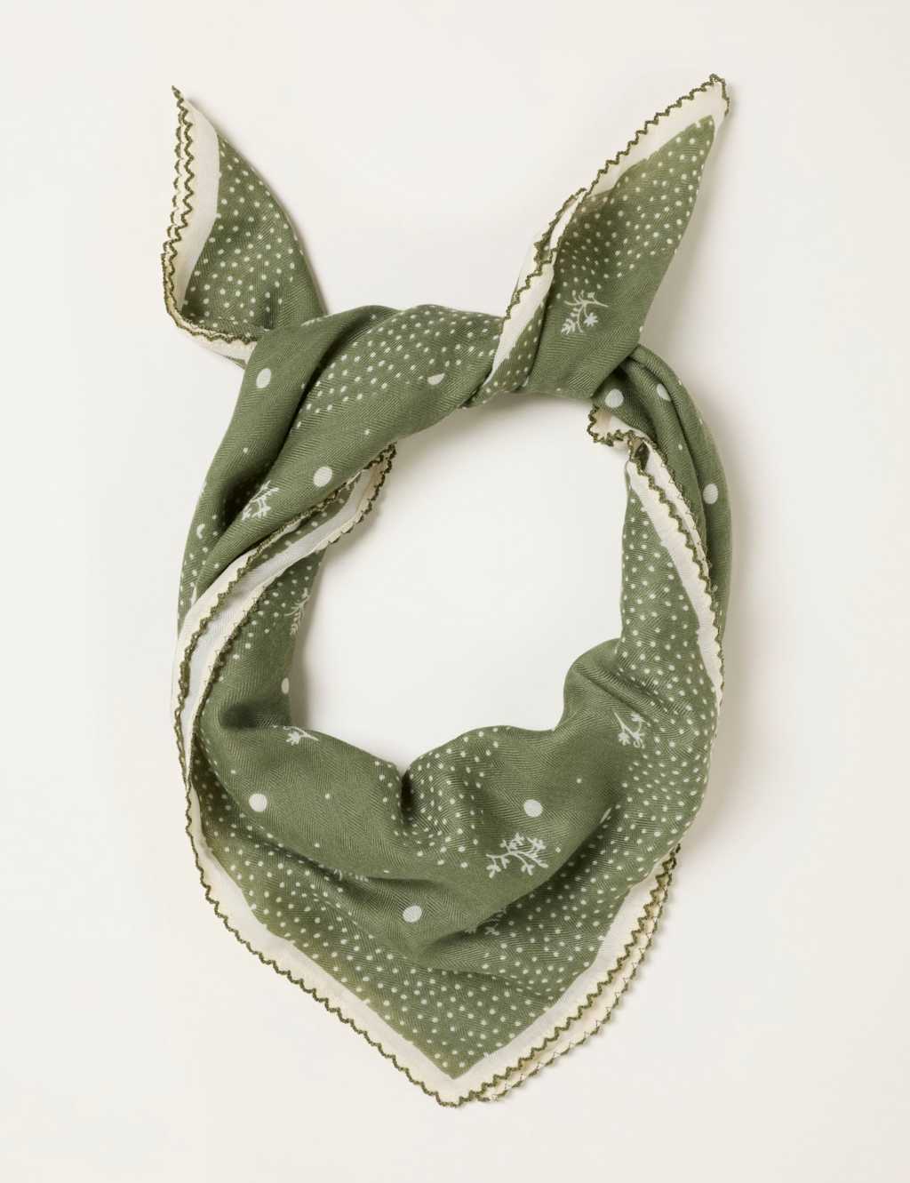 Fatface Women's Printed Scarf - Green Mix - Available at M&S
