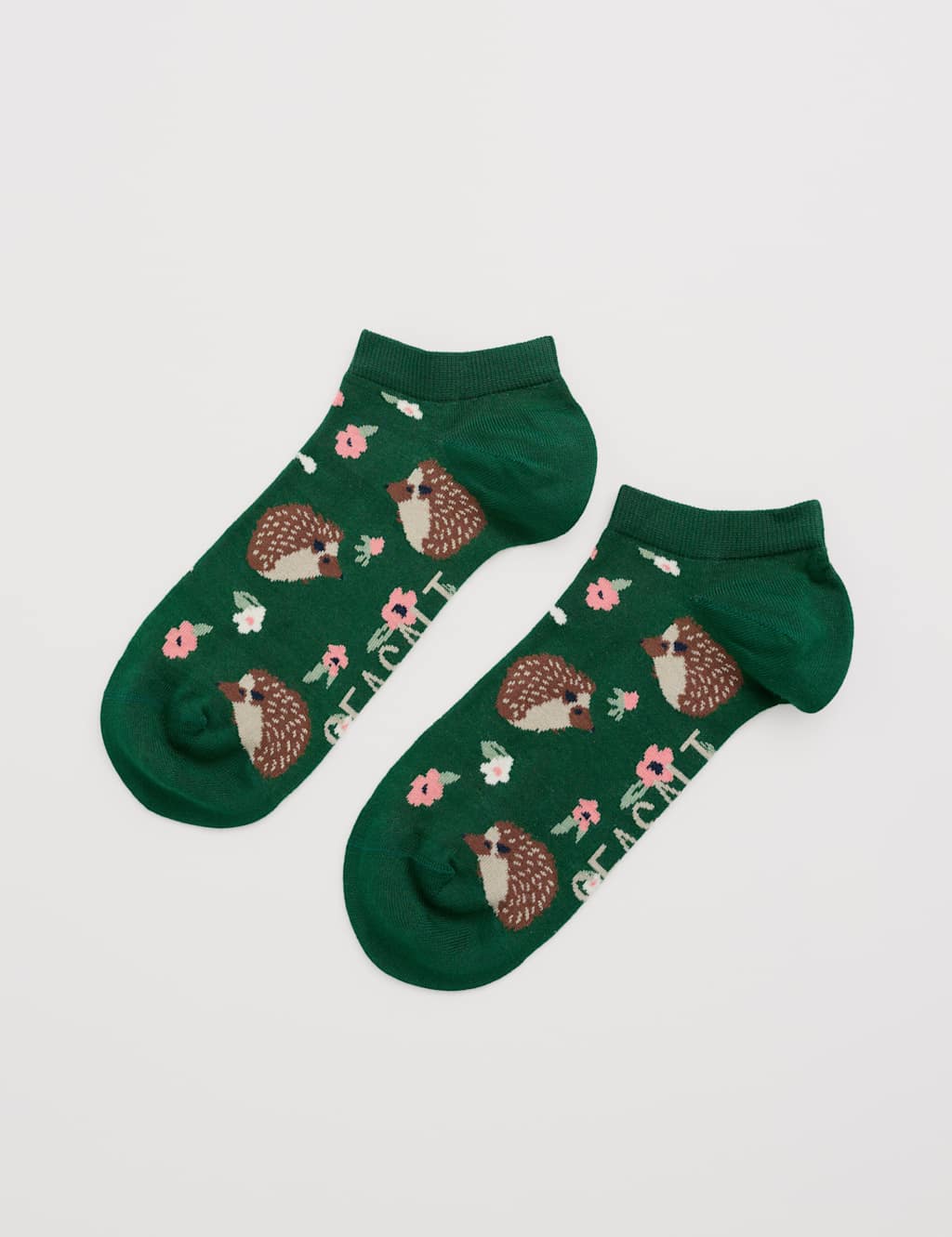 Floral Hedgehog Pattern Trainer Socks