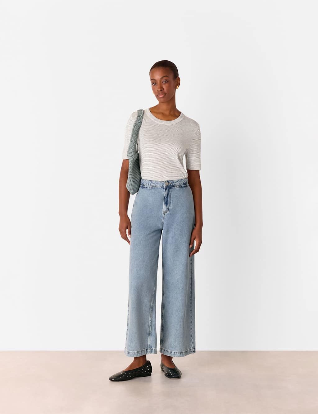 Whistles Pure Cotton Striped T-Shirt Multi