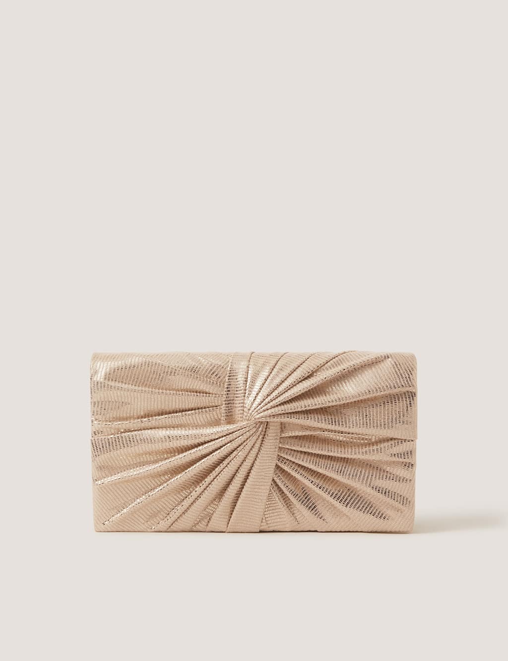 Monsoon Women's Metallic Twist Knot Clutch - Gold - Available at M&S