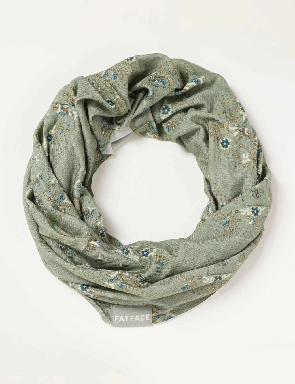 Fatface Women's Woven Floral Snood - bandana - doesn't match - Green Mix - Available at M&S