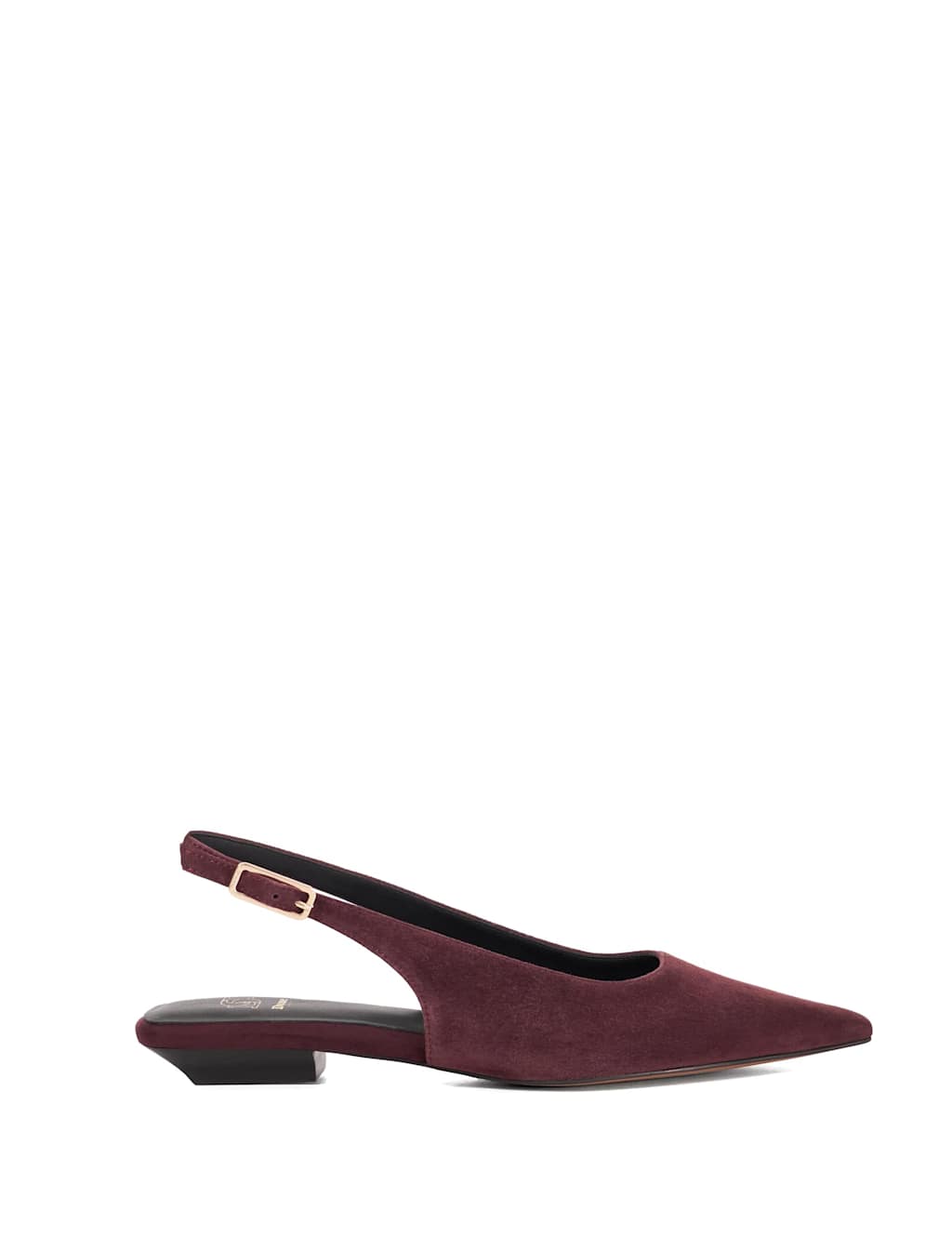 Dune London Women's Suede Kitten Heel Slingback Shoes - 6 - Purple, Purple,Black