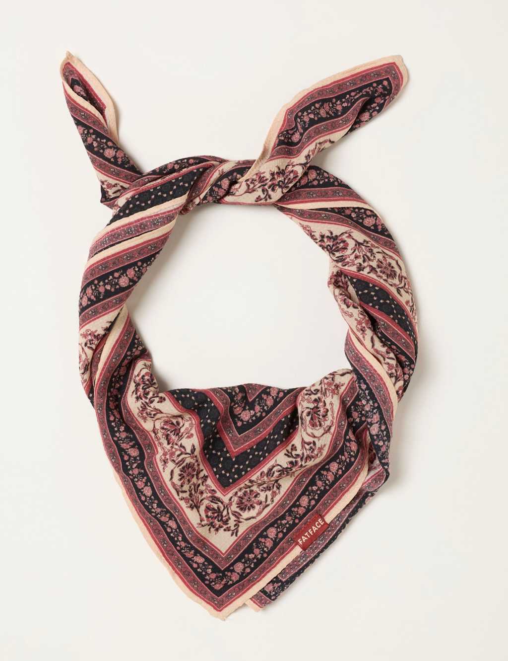 Fatface Women's Woven Floral Square Scarf - Black Mix - Available at M&S