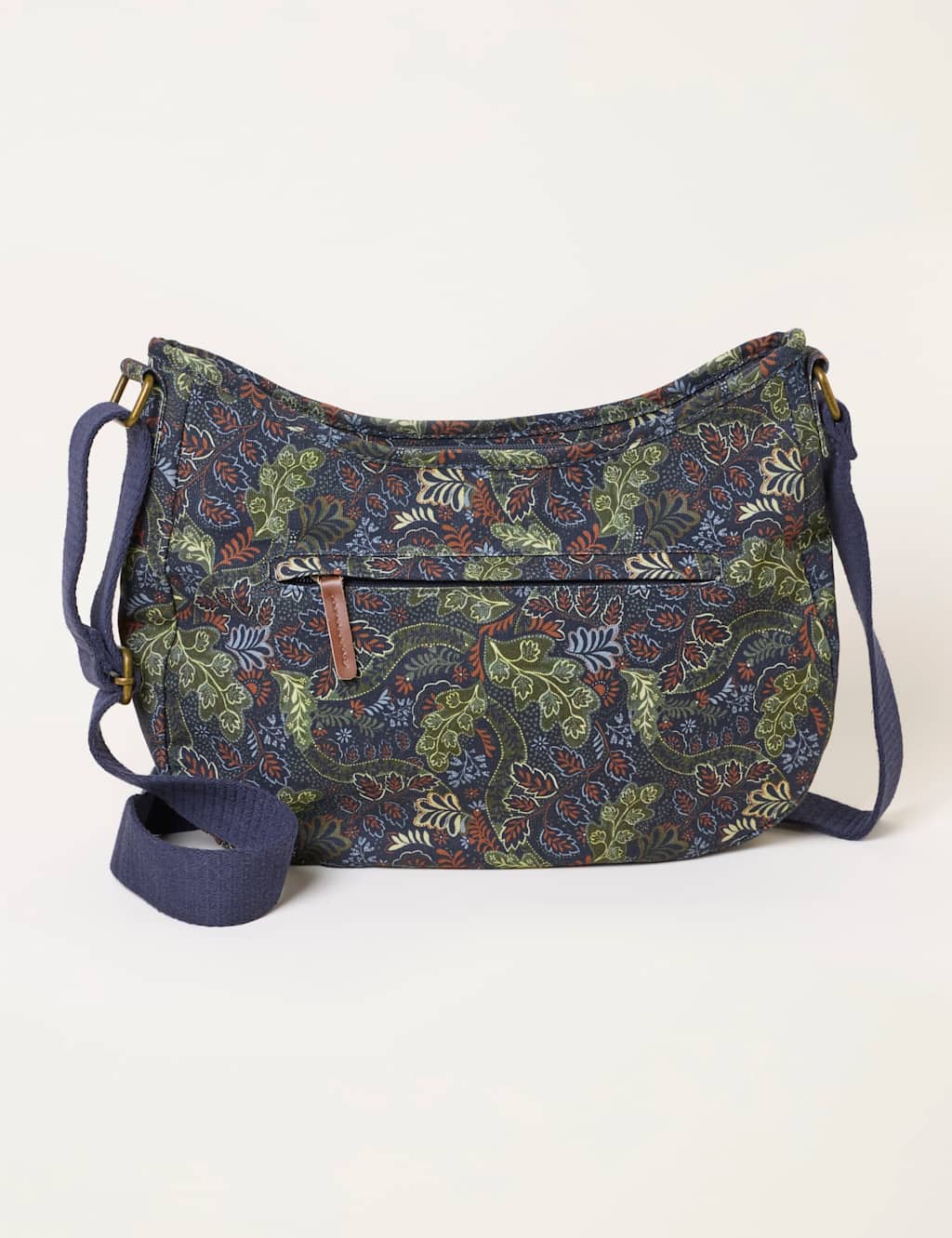 Fatface Women's Canvas Leaf Print Cross Body Bag - Teal Mix - Available at M&S