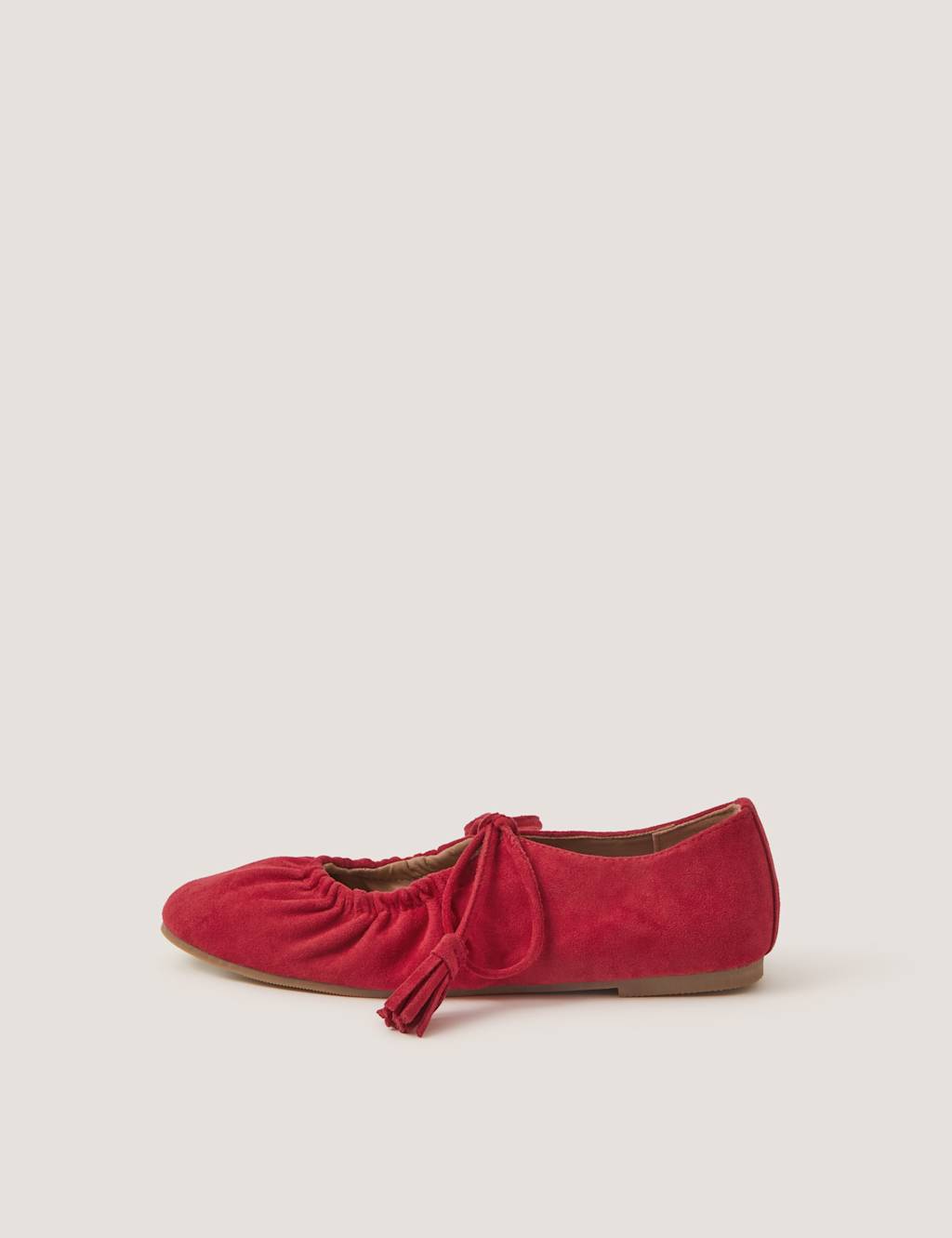 Monsoon Women's Tassel Flat Ballet Pumps - 8 - Red - Available at M&S