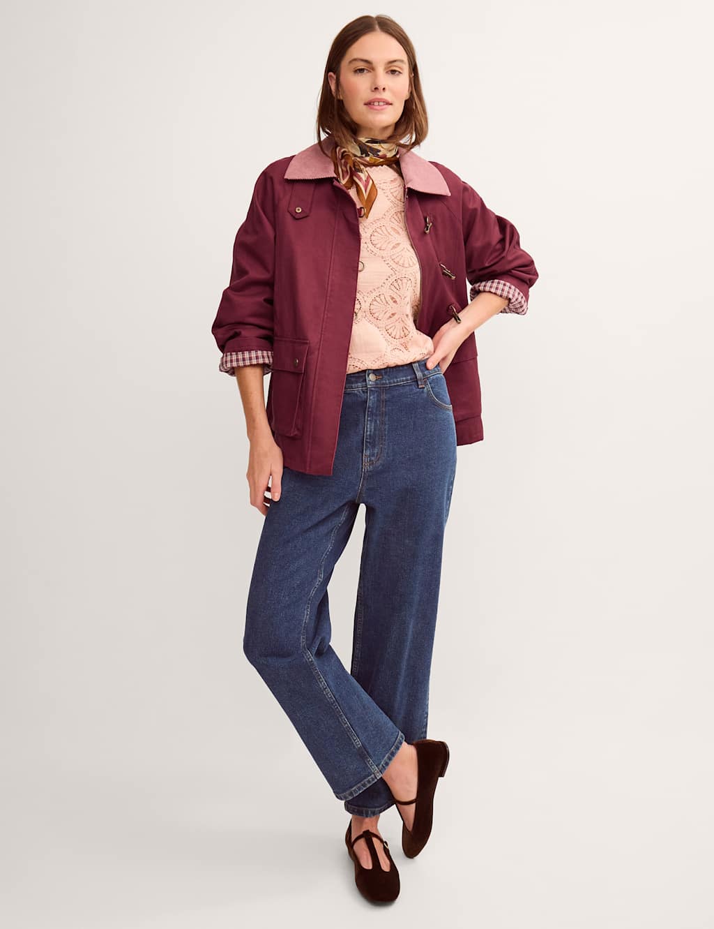Monsoon Women's Pure Cotton Barn Jacket - Large - Berry - Available at M&S