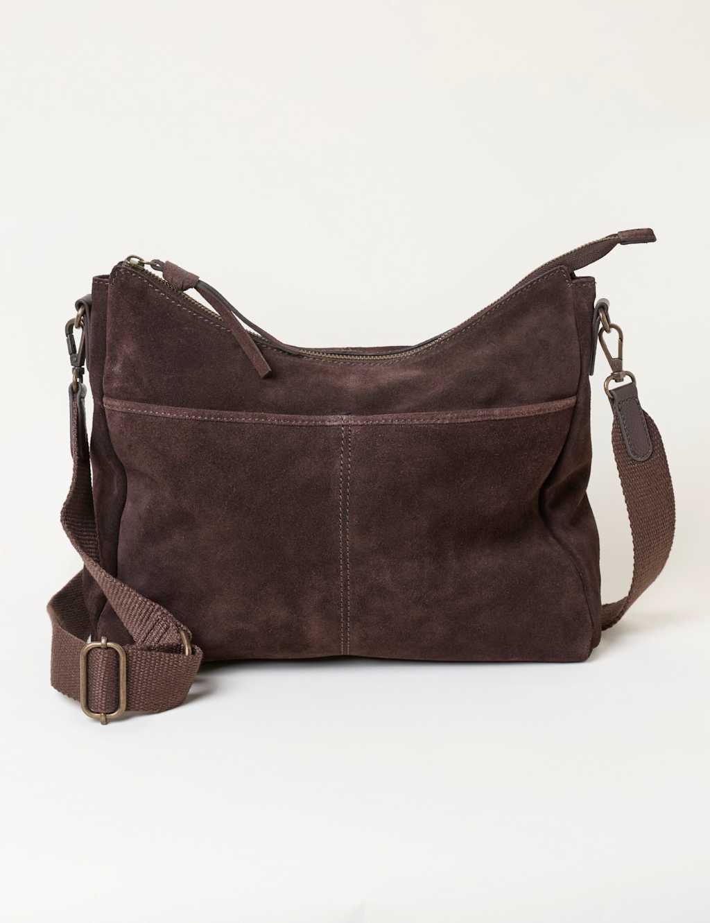 Fatface Women's Suede Cross Body Bag - Chocolate - Available at M&S
