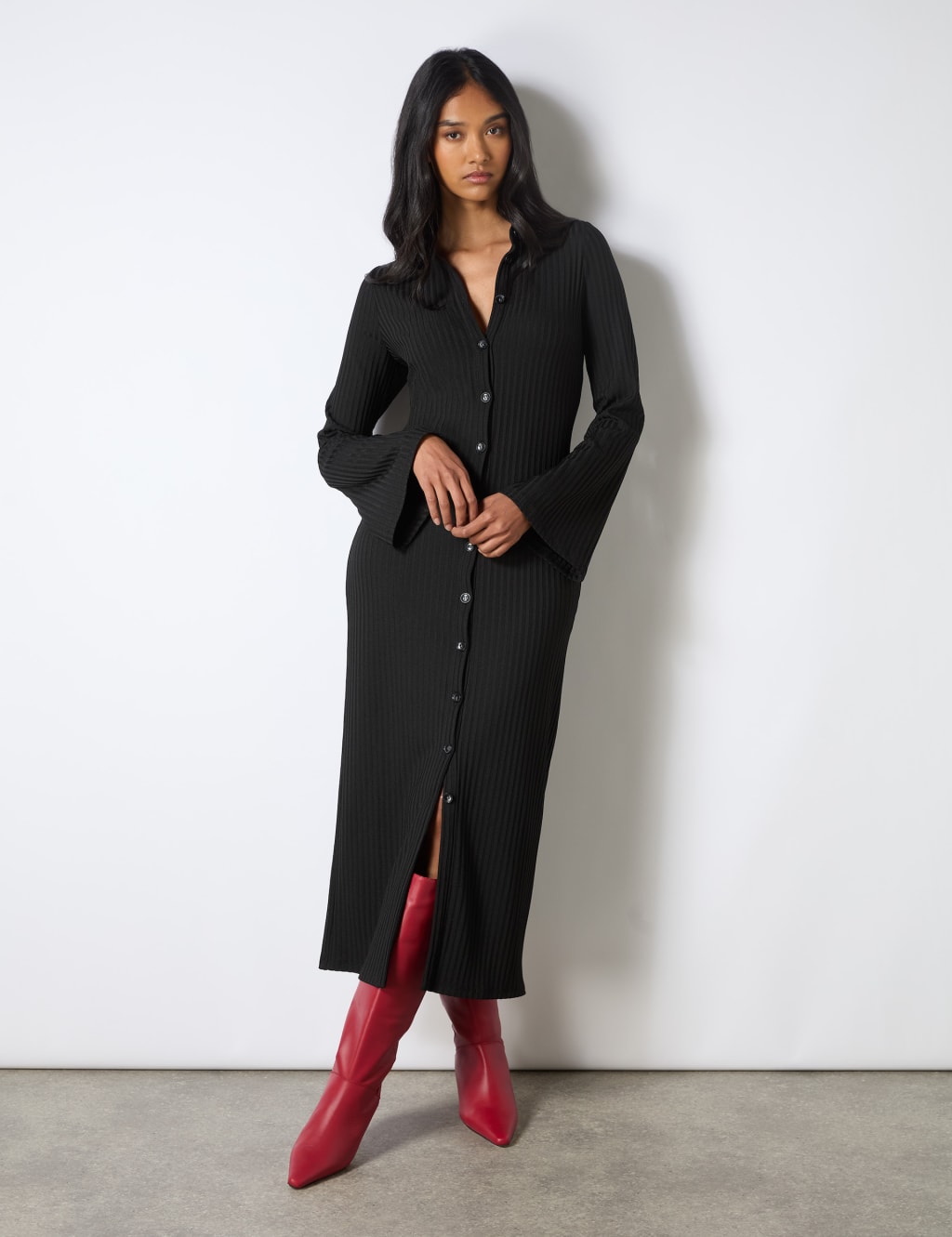Button Through Midaxi Column Dress