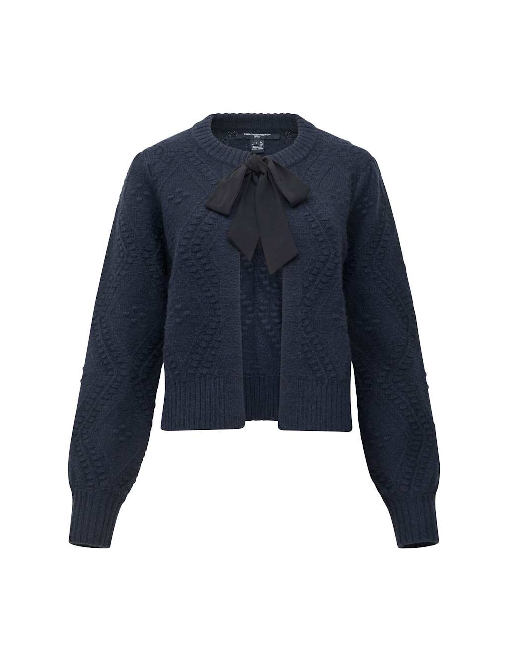 French Connection Bobble Detail Bow Cardigan Navy