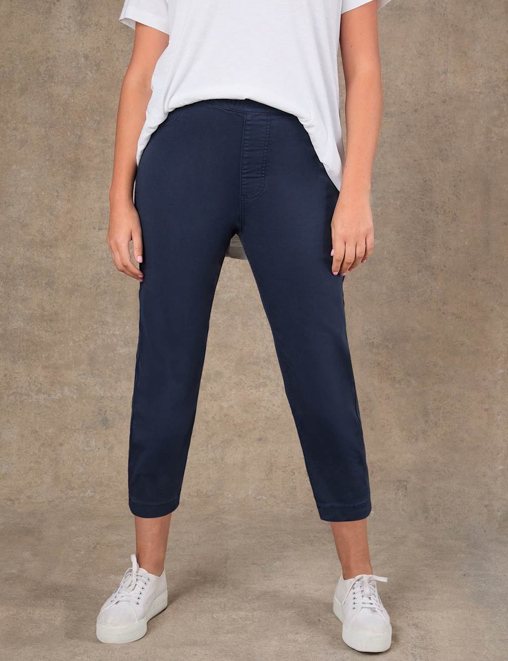 Live Unlimited London Women's High Waisted Cropped Jeggings - 28 - Navy - Available at M&S