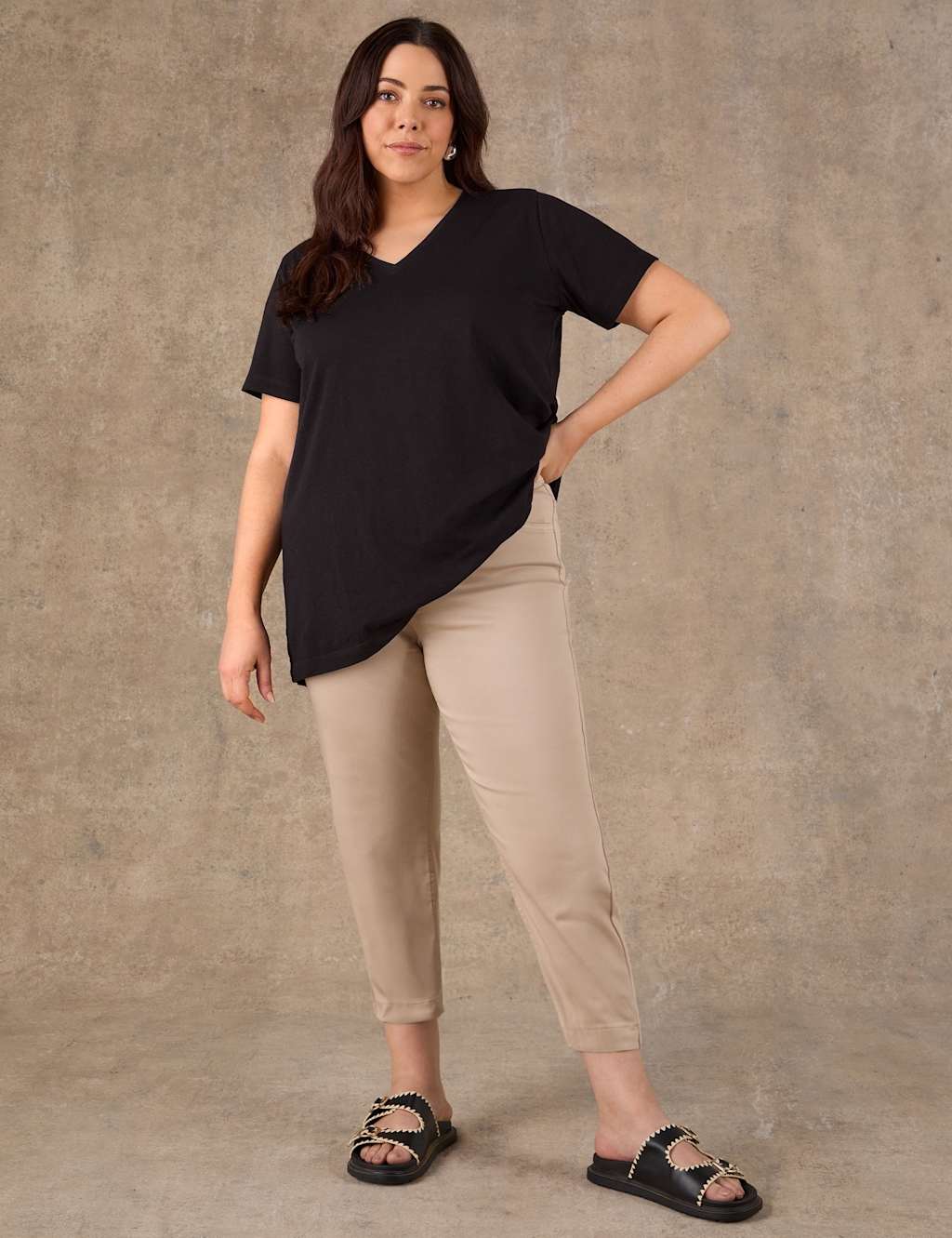 Live Unlimited London Women's High Waisted Cropped Jeggings - 28 - Oatmeal - Available at M&S