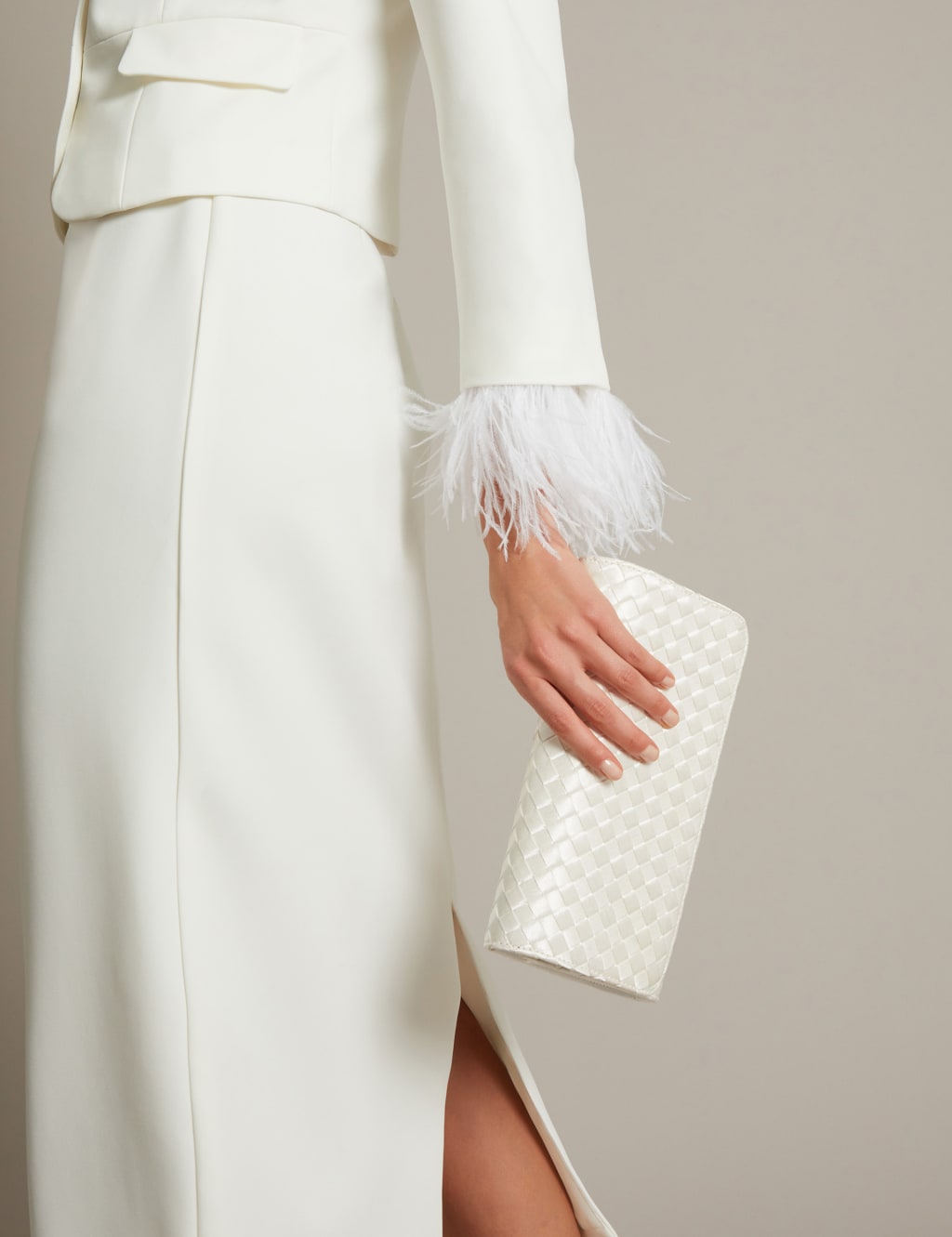 Woven Chain Strap Clutch Bag
