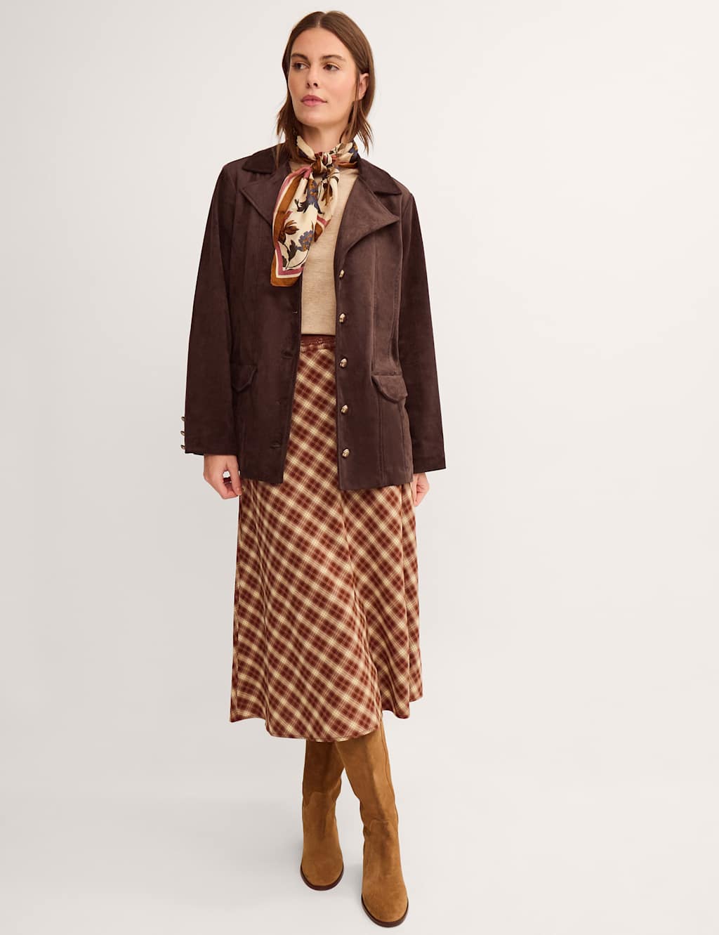 Monsoon Women's Suedette Lightweight Jacket - Large - Dark Brown - Available at M&S