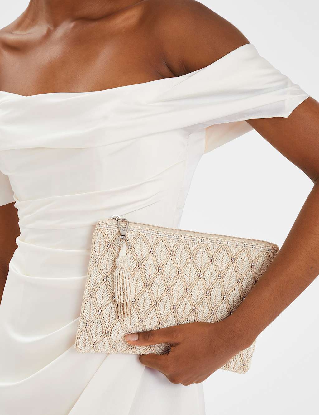 Pure Cotton Beaded Bridal Pouch Purse