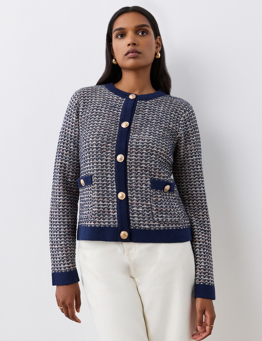 Marks and spencer navy blue cardigan sales