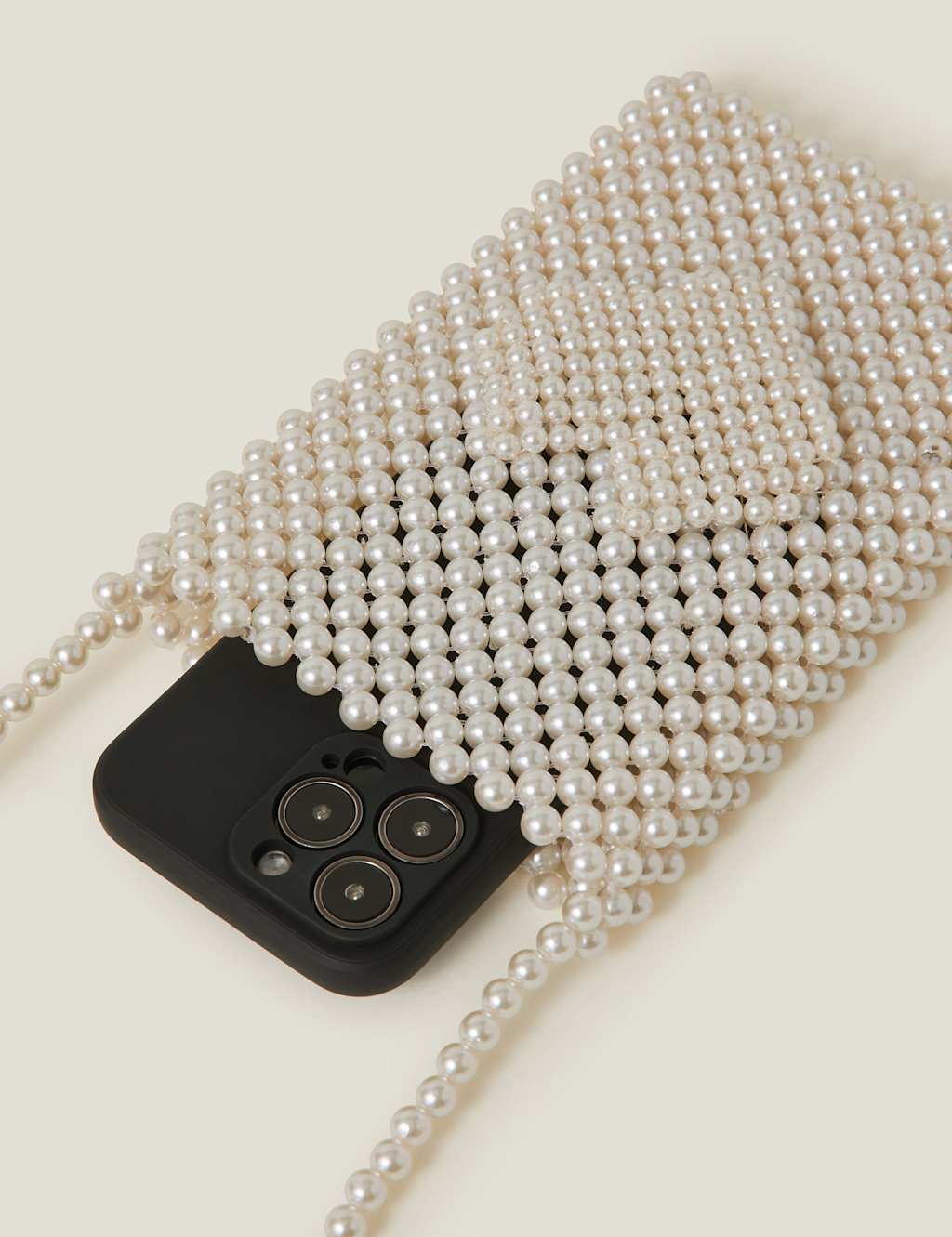 Pearl Beaded Heart Bridal Phone Bag
