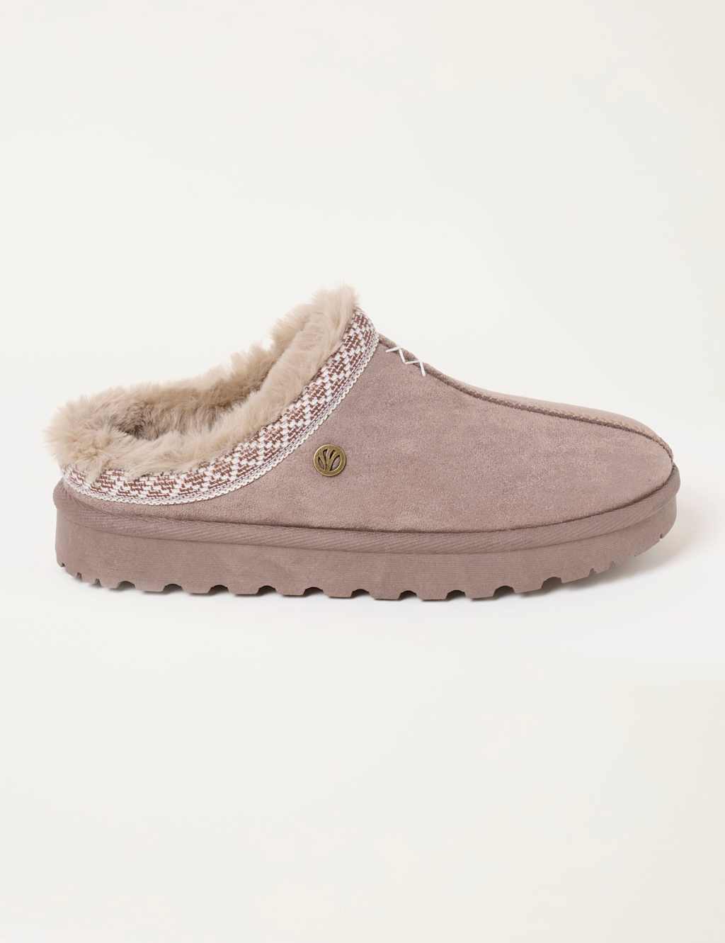 Fatface Women's Faux Fur Lined Mule Slippers - 5 - Natural - Available at M&S