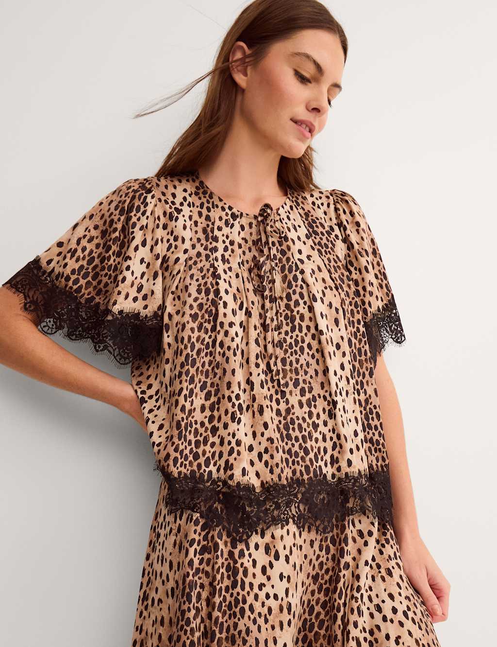 Monsoon Women's Animal Print Blouse - Large - Brown Mix - Available at M&S