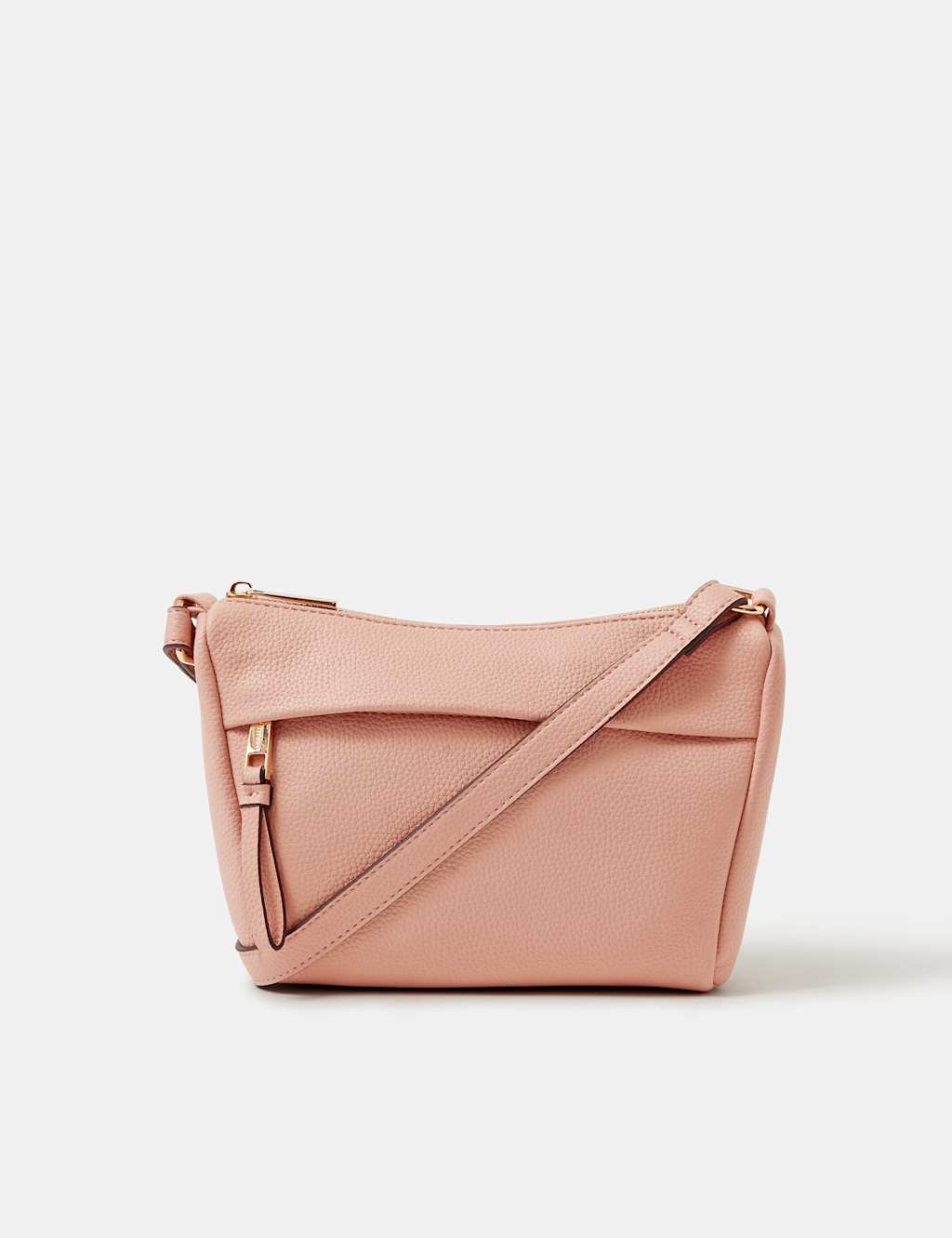 Accessorize Women's Faux Leather Zip Detail Cross Body Bag - Pink - Available at M&S